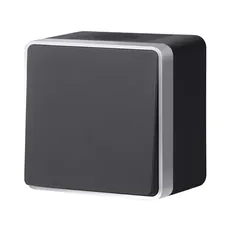Изображение Выключатель одноклавишный влагозащищенный Gallant (черный с серебром) W5010234