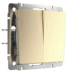Изображение Выключатель двухклавишный (шампань рифленый) W1120010
