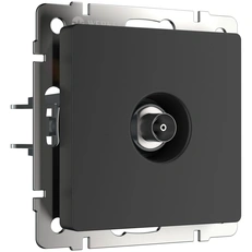 Изображение ТВ-розетка проходная (черный матовый) W1184008